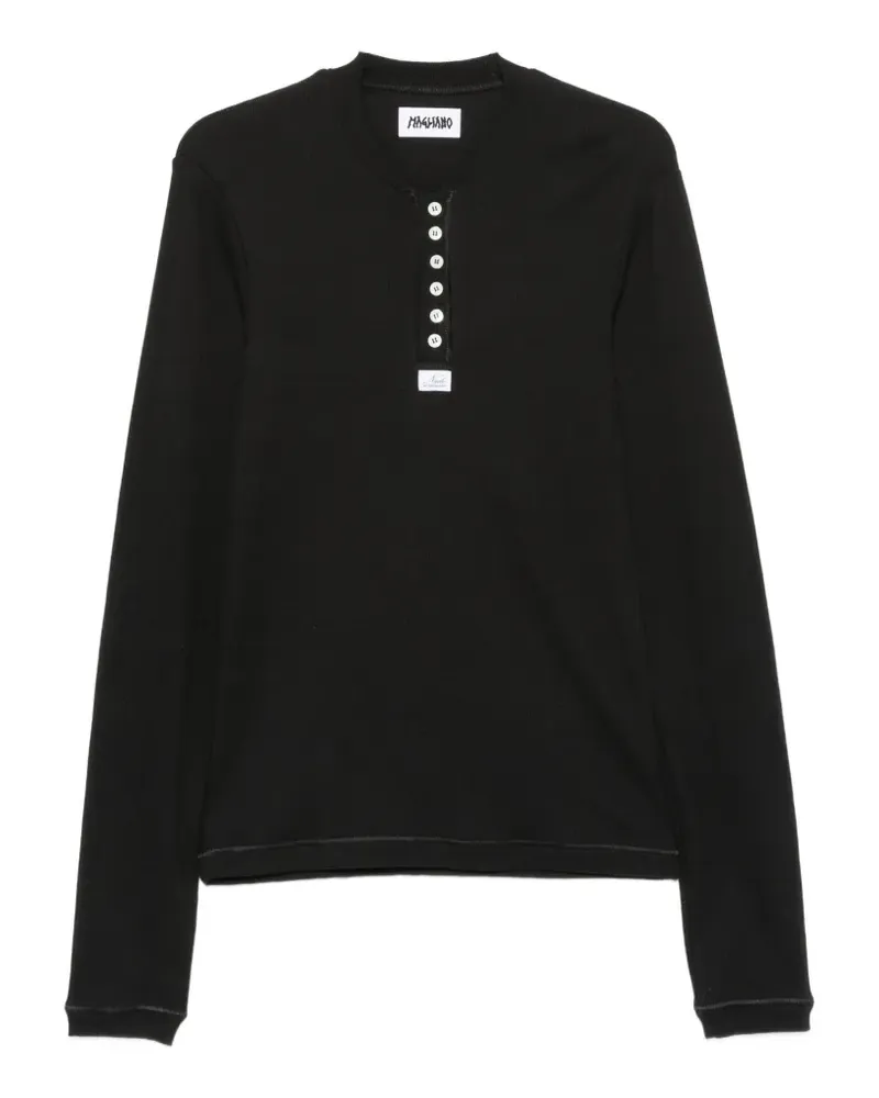 Magliano Henley-Hemd mit langen Ärmeln - Schwarz Schwarz