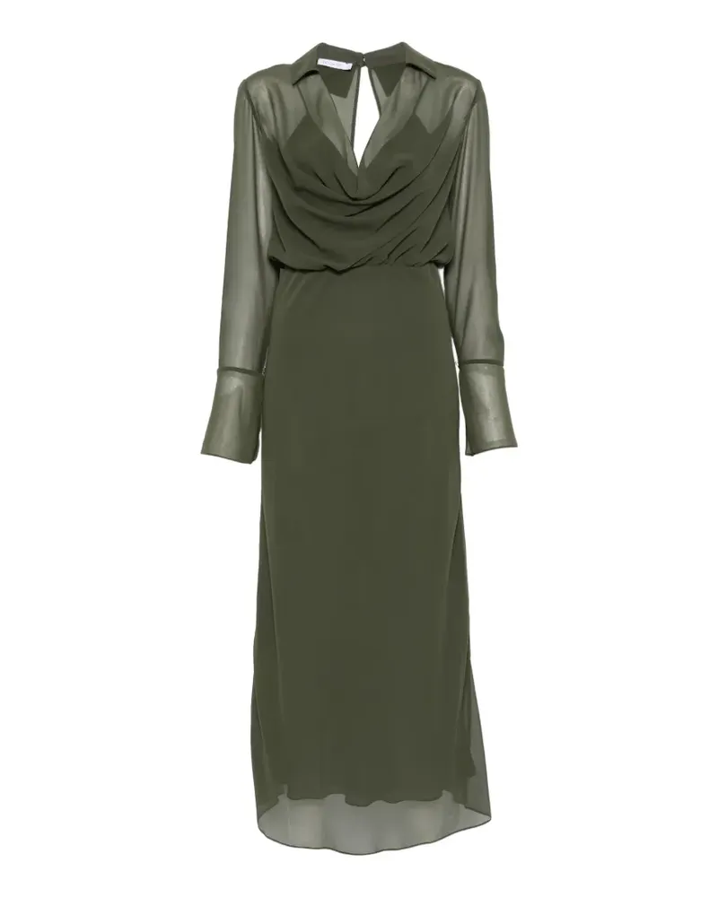 Patrizia Pepe cowl-neck georgette dress - Grün Grün