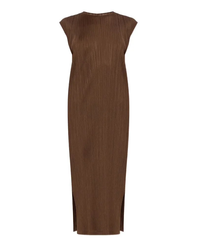 Issey Miyake Swing Solid pleated midi dress - Braun Braun