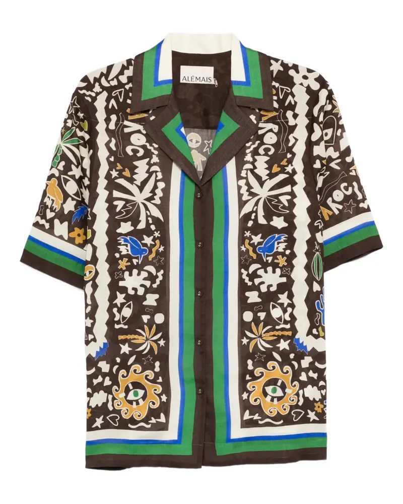 ALEMAIS Maroc short-sleeve shirt - Braun Braun