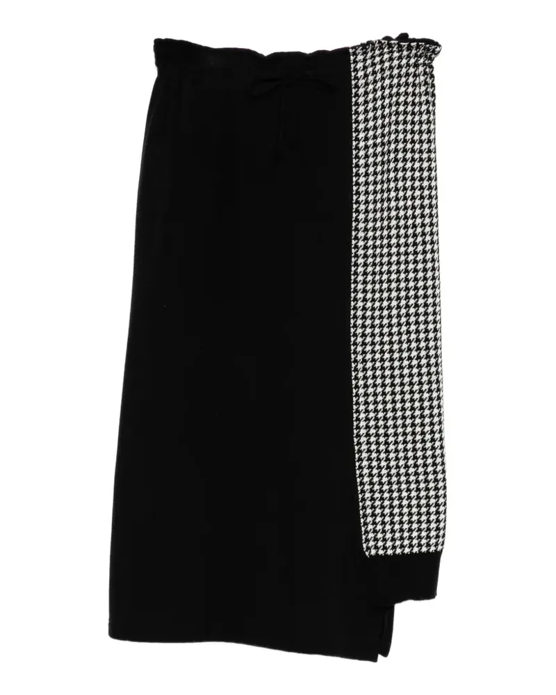 Yohji Yamamoto Rock mit Hahnentrittmuster - Schwarz Schwarz