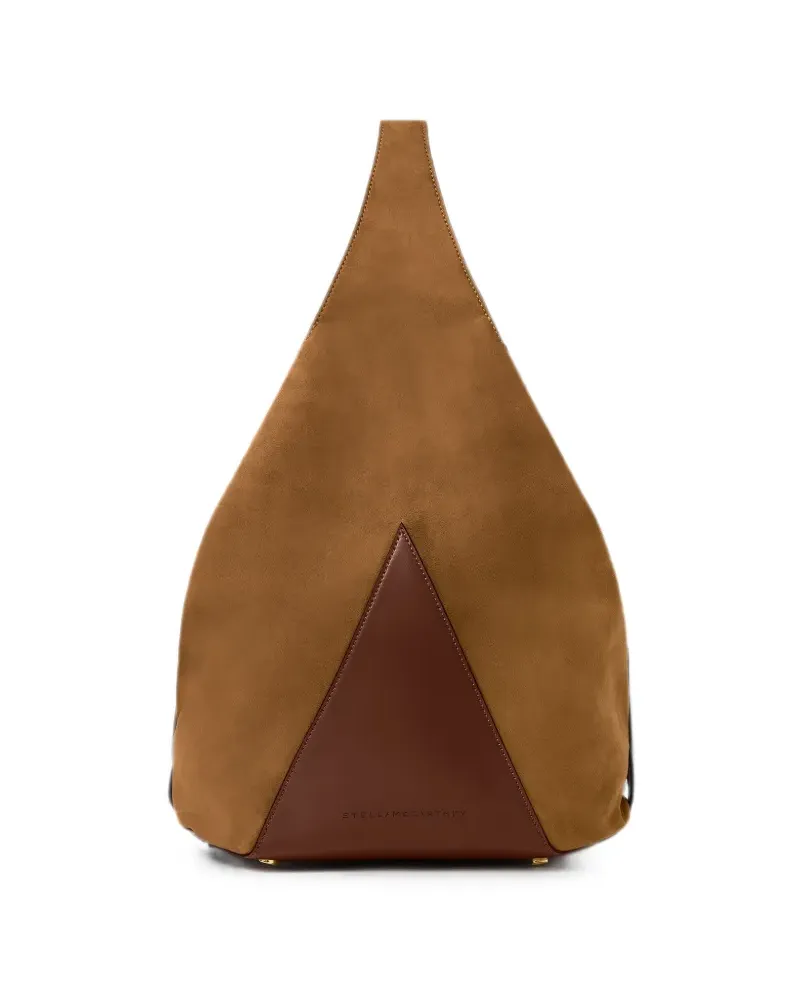 Stella McCartney Dreieckige Schultertasche mit Logo-Gravur - Nude Nude