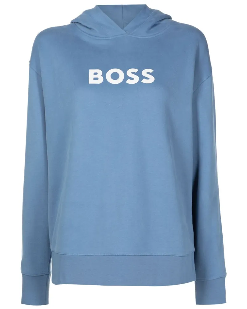 HUGO BOSS Hoodie mit Logo-Print Blau