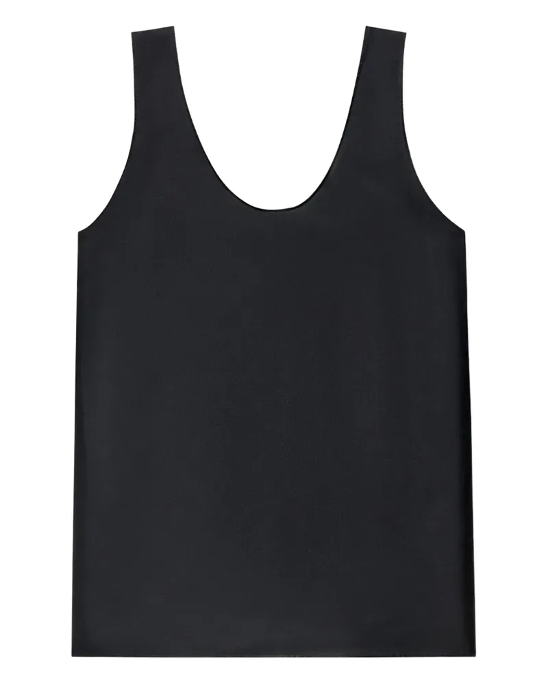 Another Tomorrow Top aus Seide - Schwarz Schwarz