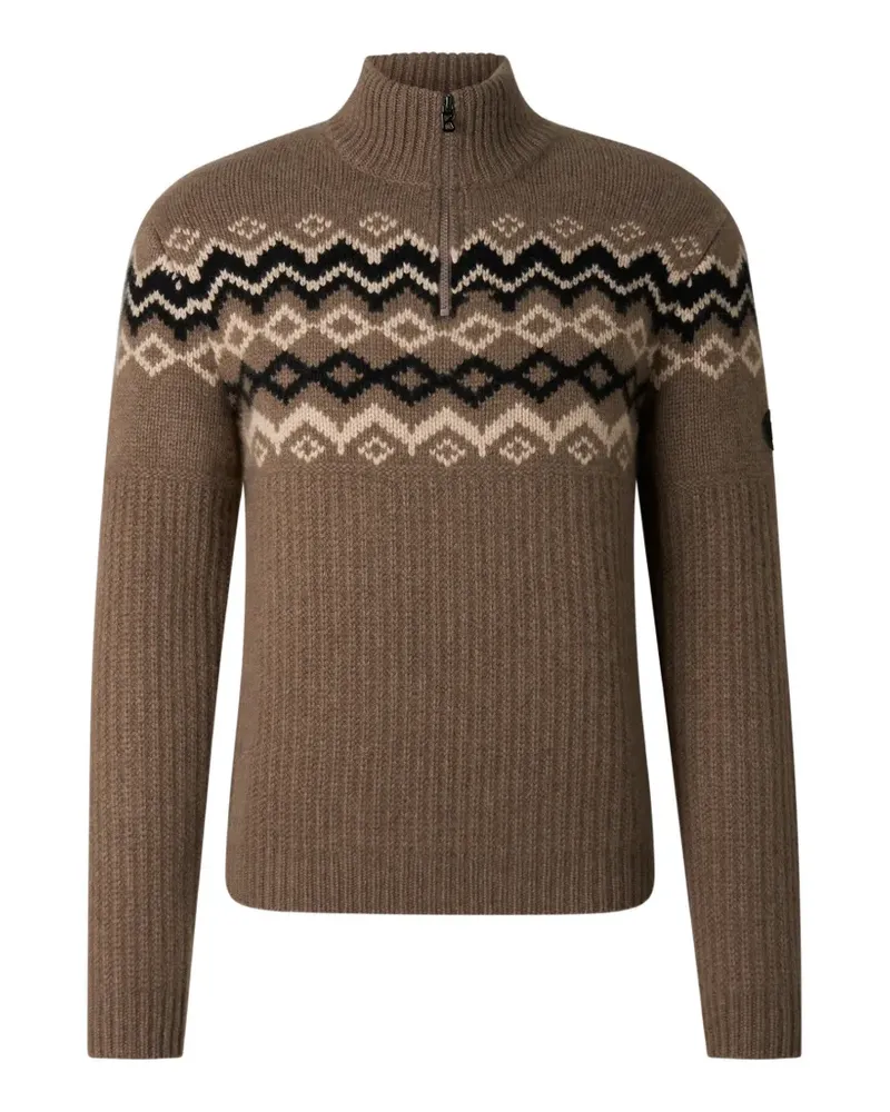 Bogner Ludi Kaschmirpullover mit Norwegermuster - Braun Braun