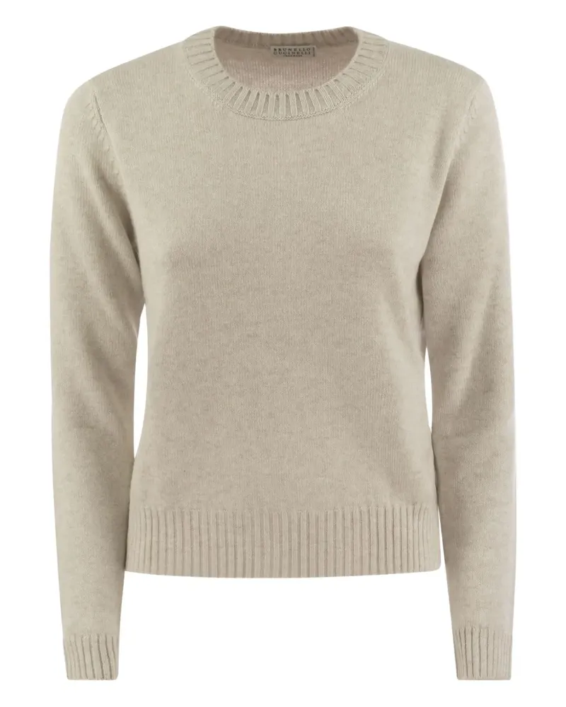 Brunello Cucinelli Kaschmirpullover mit Rundhalsausschnitt - Nude Nude