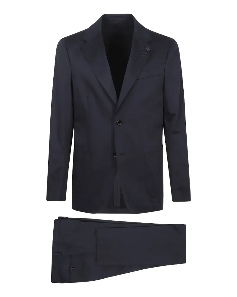 LARDINI flower-pin single-breasted suit - Blau Blau