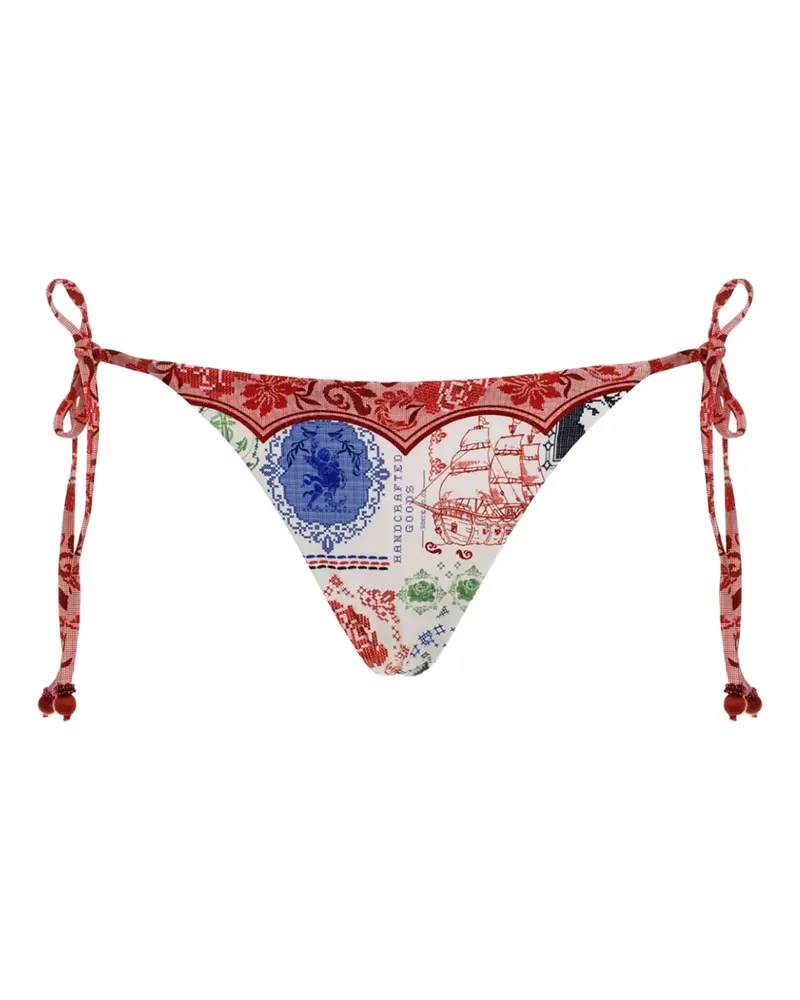 AGUA BENDITA Bikinihöschen mit Patchwork-Print - Weiß Weiß