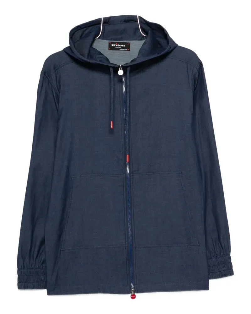 Kiton hooded zip-up overshirt - Blau Blau