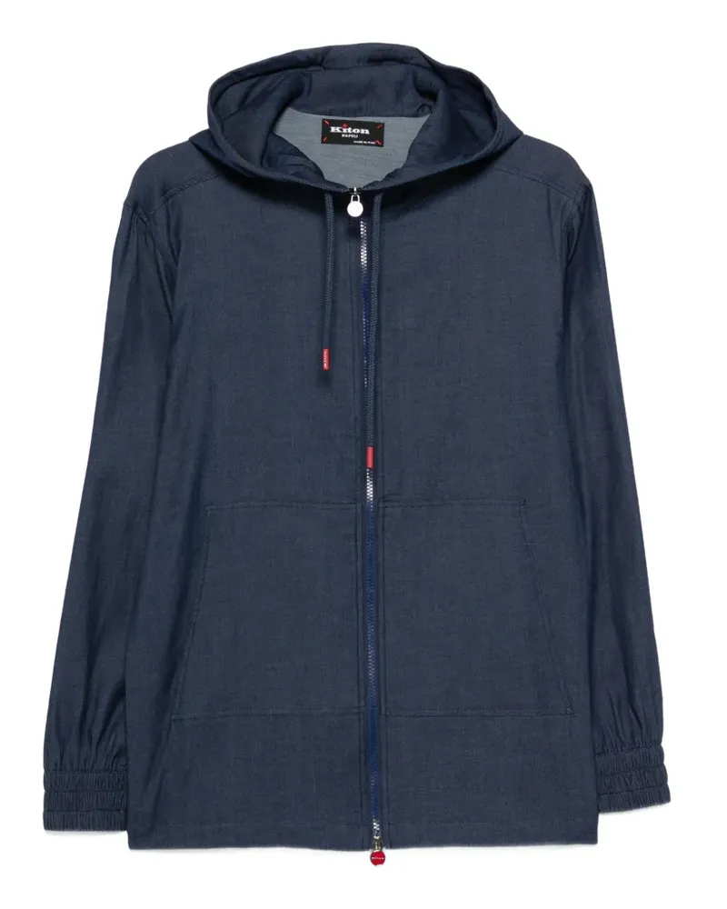 Kiton Kapuzenjacke mit Reißverschluss - Blau Blau