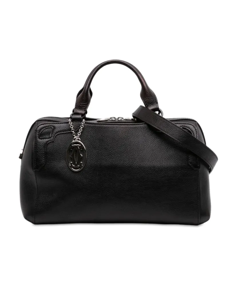 Cartier 1990-2010 Grained Calfskin Marcello de  Bowling Bag satchel - Schwarz Schwarz