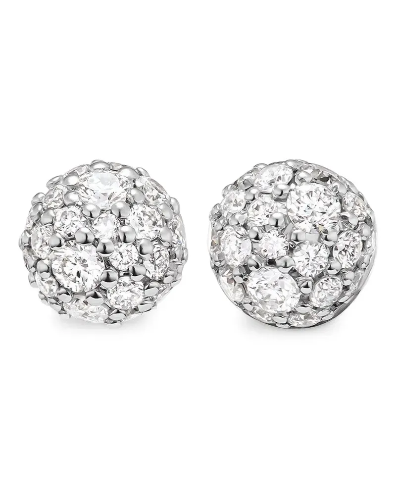 David Yurman 18kt Petite Pavé Gelbgoldohrstecker mit Diamanten 4,5mm - Silber Silber