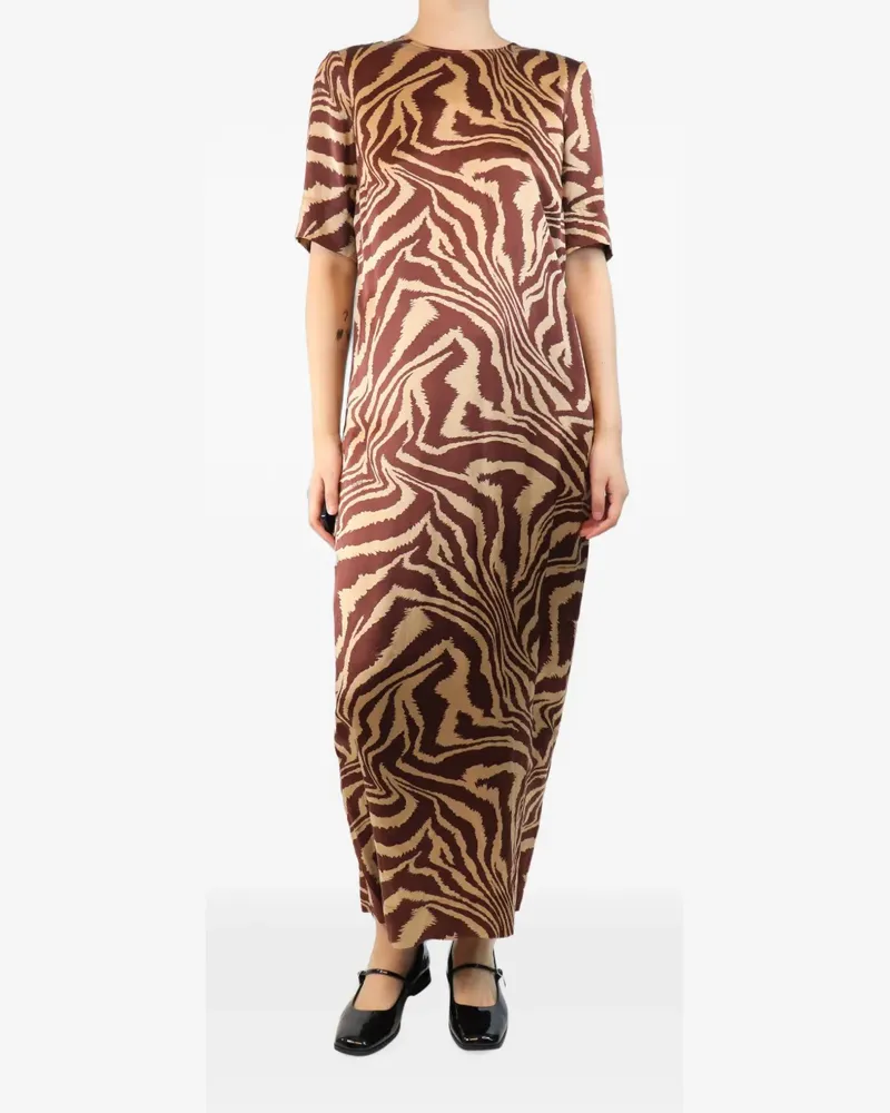Ganni animal-print maxi dress - Braun Braun