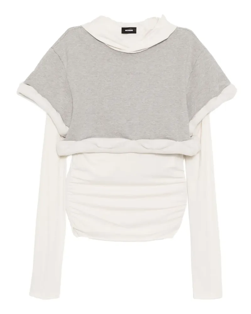 WE 11 DONE Gerollter Hoodie - Grau Grau