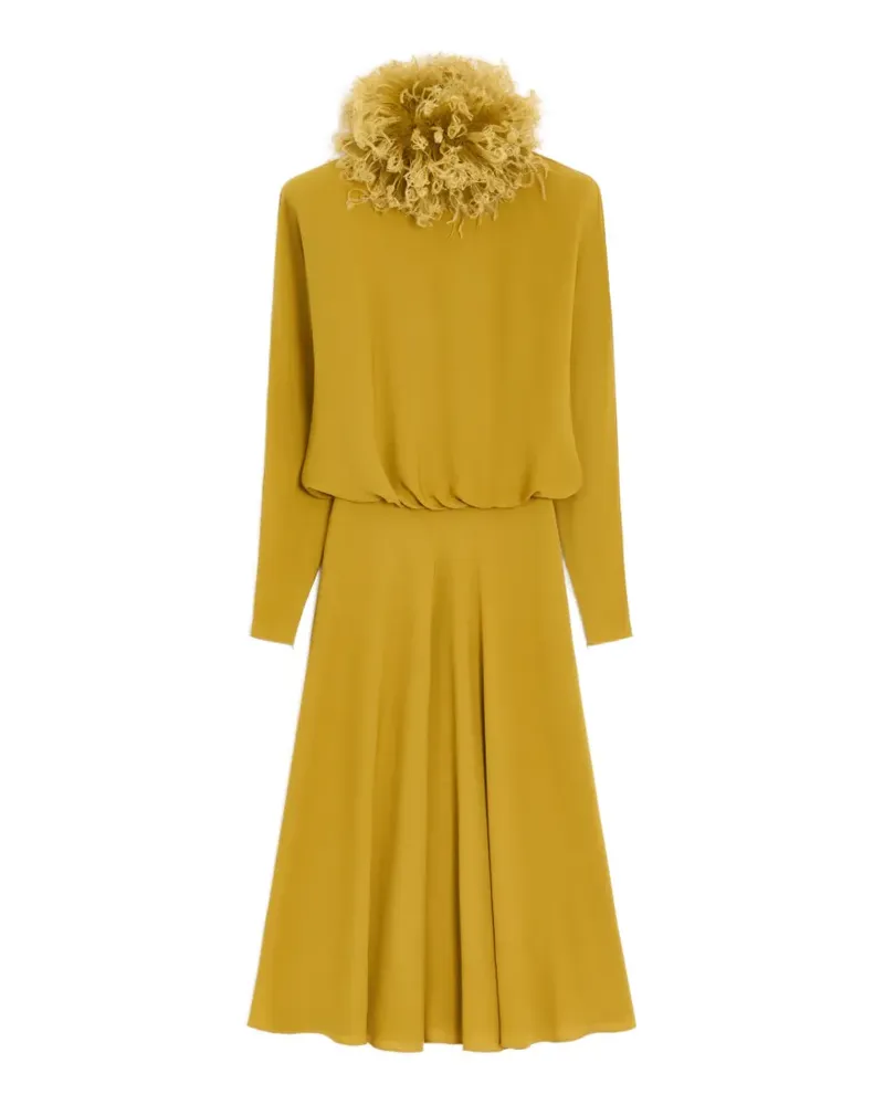 Valentino Garavani Georgette-Midikleid mit Federn - Gelb Gelb