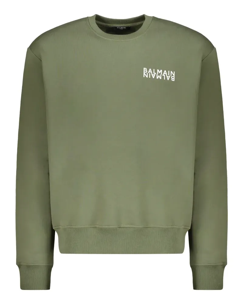 Balmain Sweatshirt mit Logo - Grün Grün