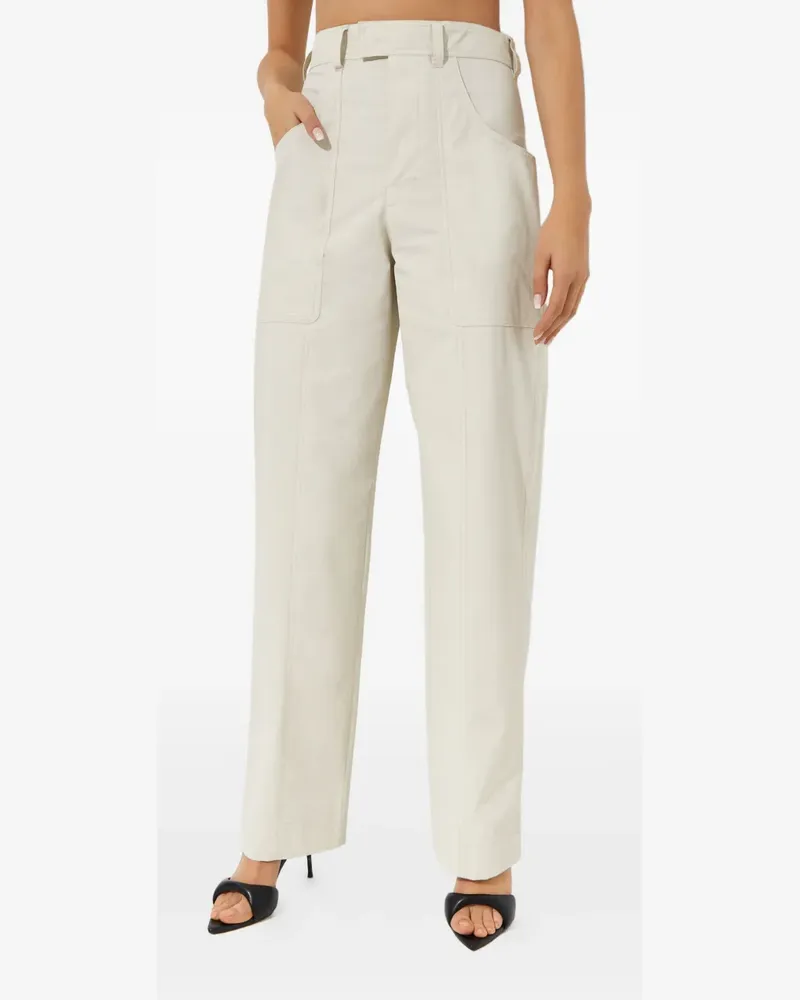 Isabel Marant Glatiny Hose mit hohem Bund - Nude Nude