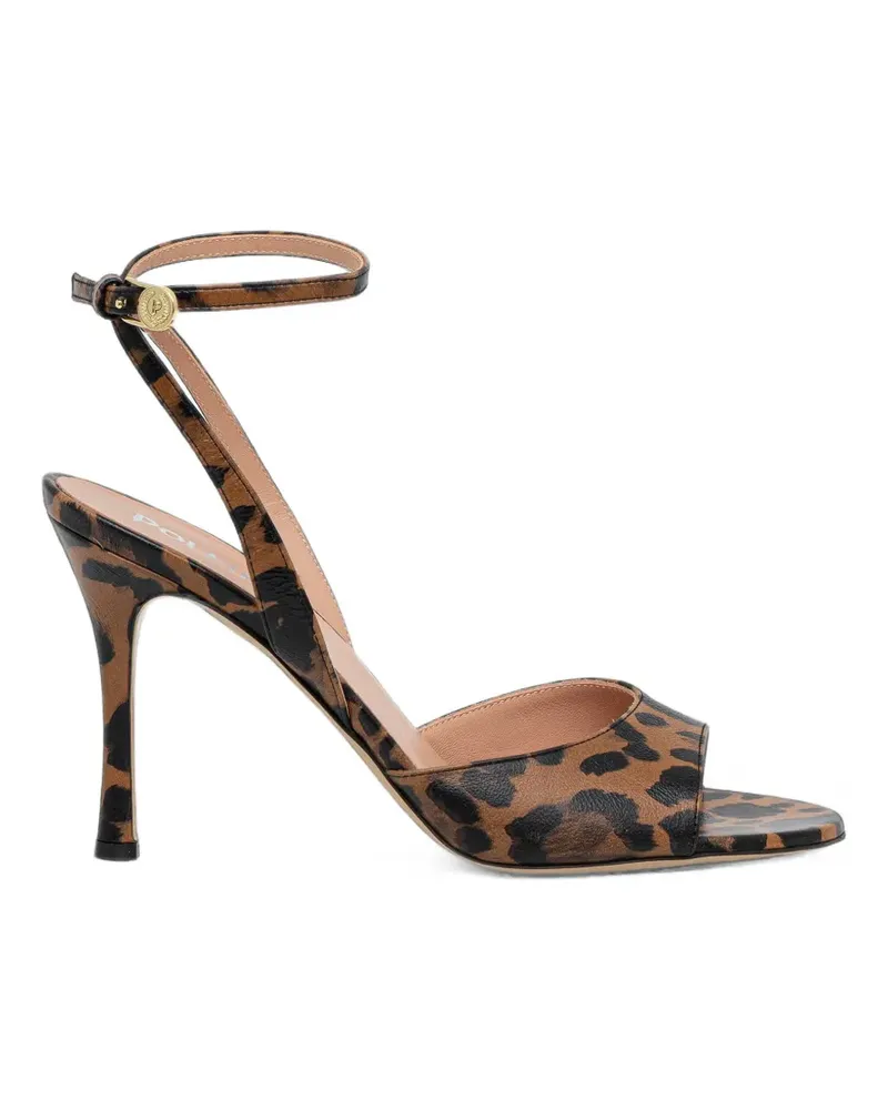 Pollini Aria leopard-print ankle-strap pumps - Braun Braun