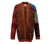 Oversized-Cardigan aus Jacquard - Braun