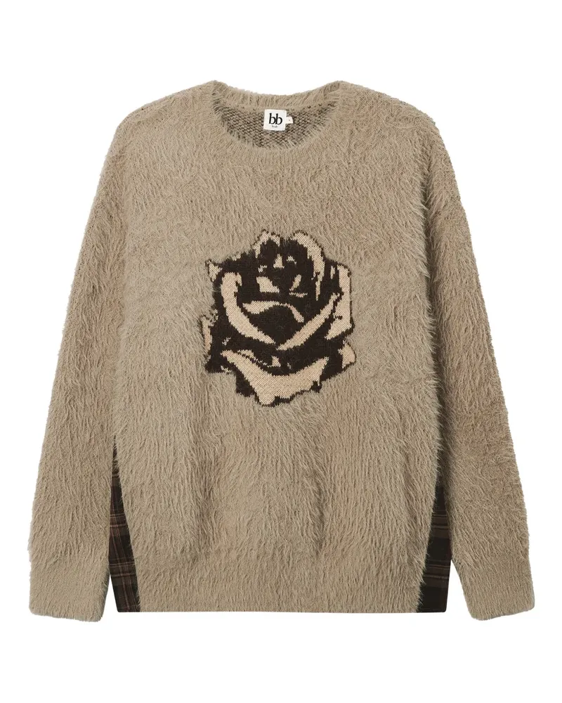 b+ab logo-intarsia sweater - Nude Nude