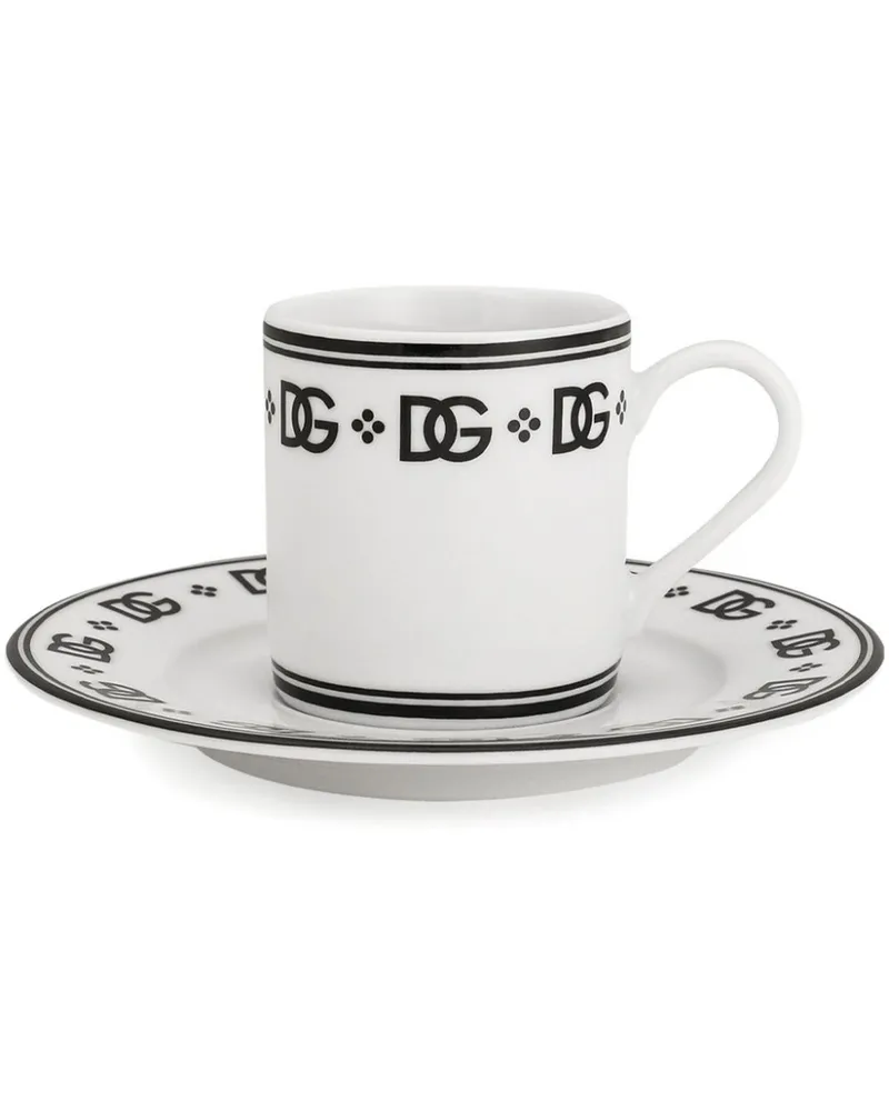 Dolce & Gabbana Espressotassen mit Untersetzern (2er-Set) - Weiß Weiß