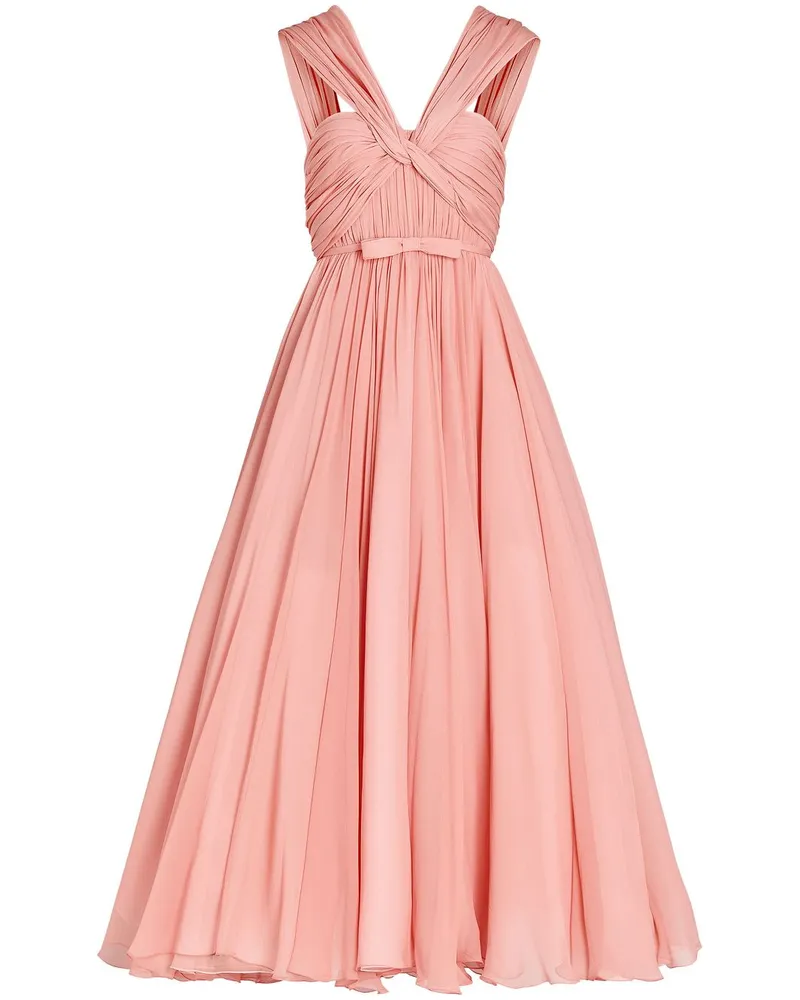Giambattista Valli Ausgestelltes Midikleid aus Seide - Rosa Rosa