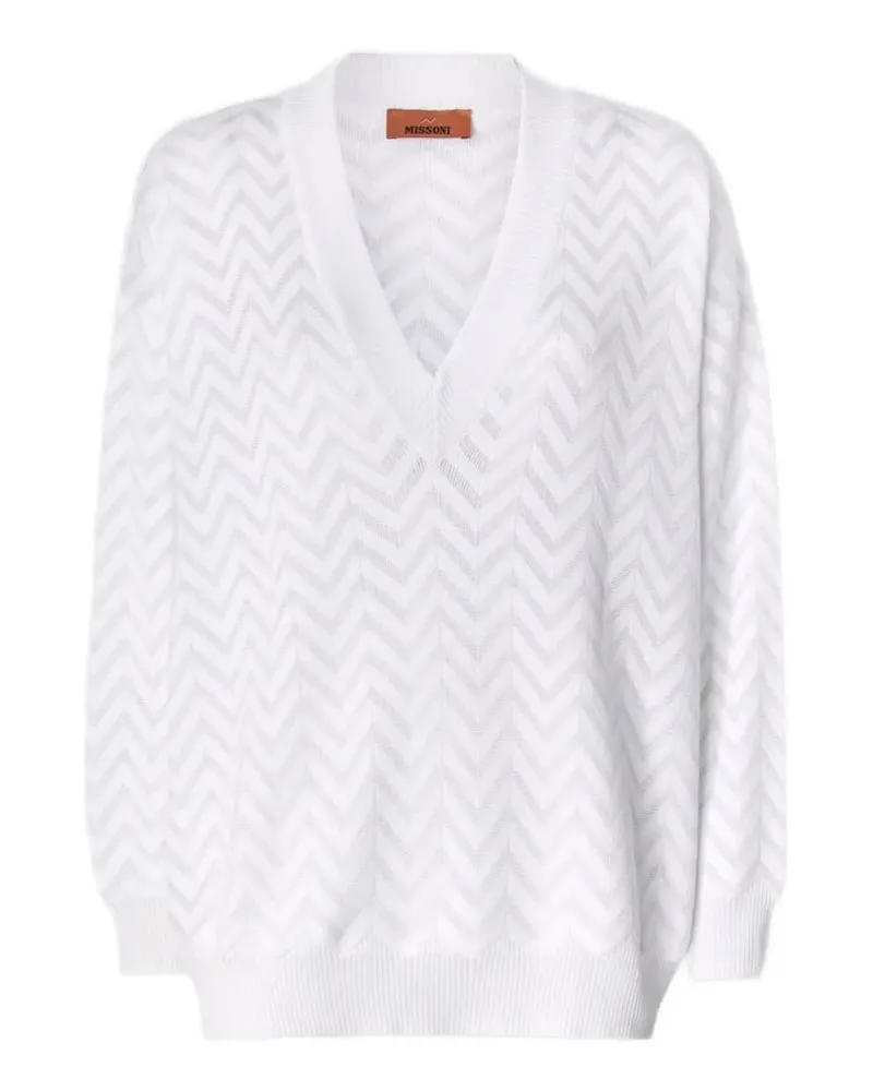 Missoni Pullover mit V-Ausschnitt - Weiß Weiß