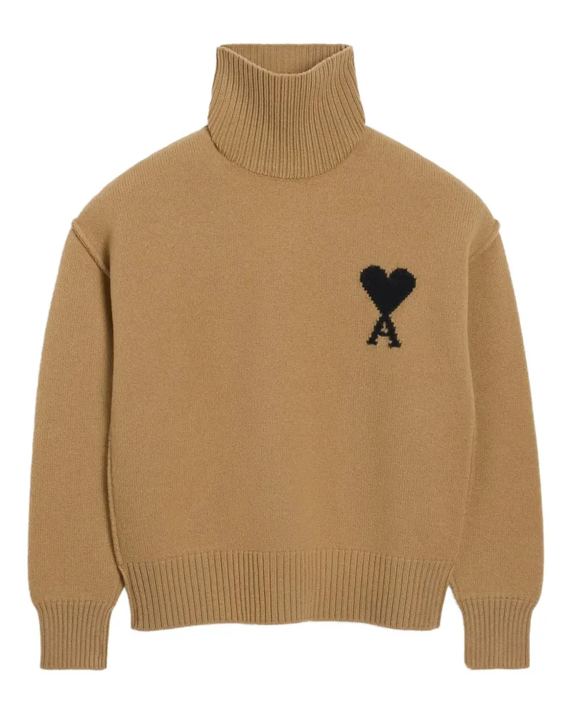 AMI Paris Ami de Coeur Pullover mit Stehkragen - Braun Braun