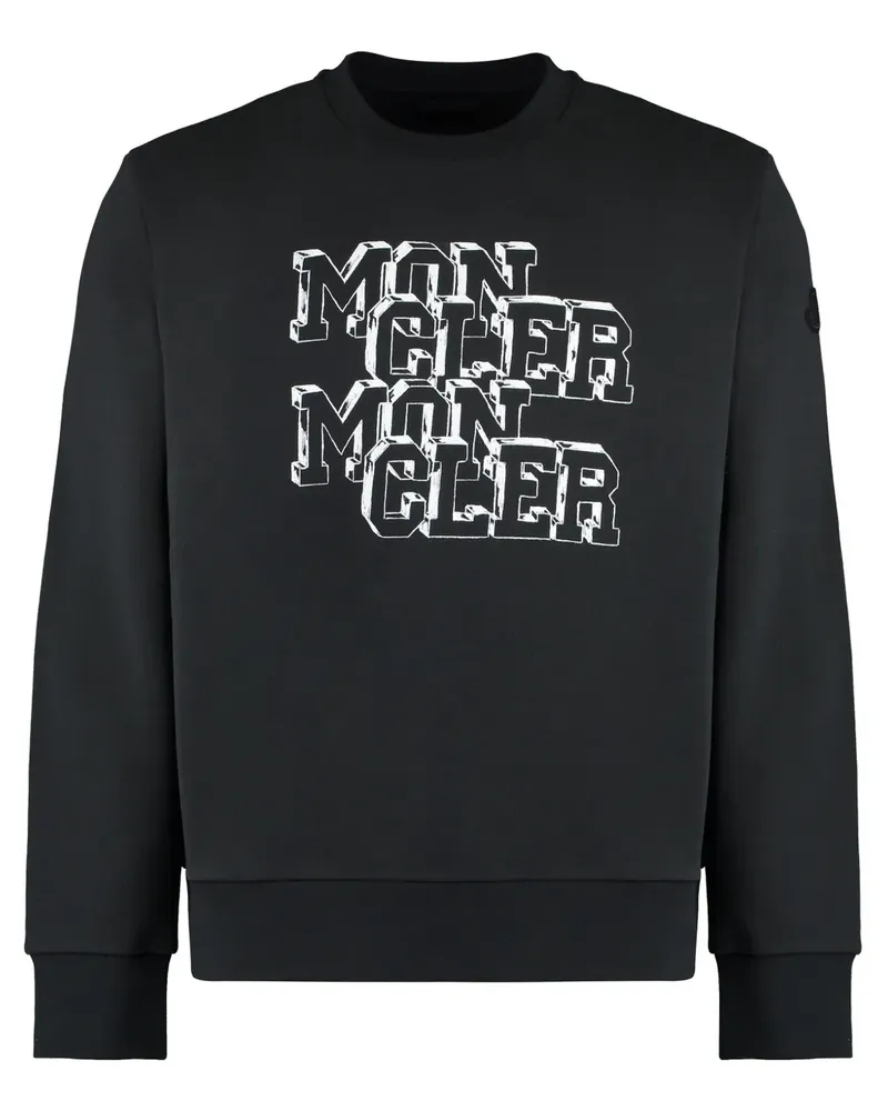 Moncler Sweatshirt mit Logo-Print - Schwarz Schwarz