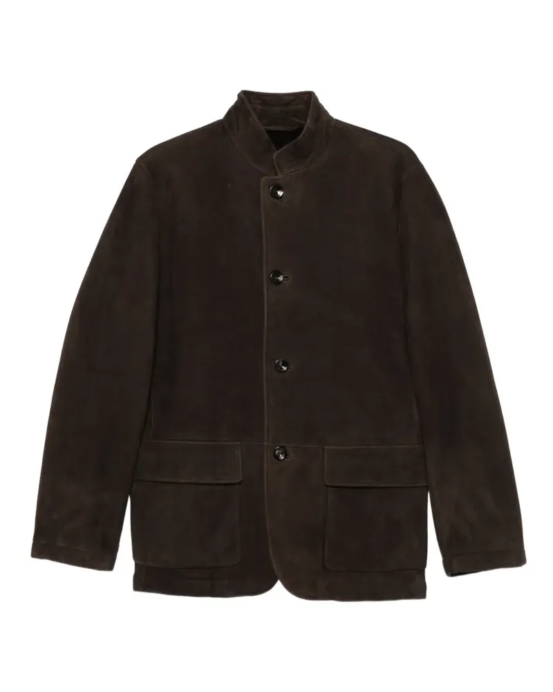 AGNONA suede button-up jacket - Braun Braun