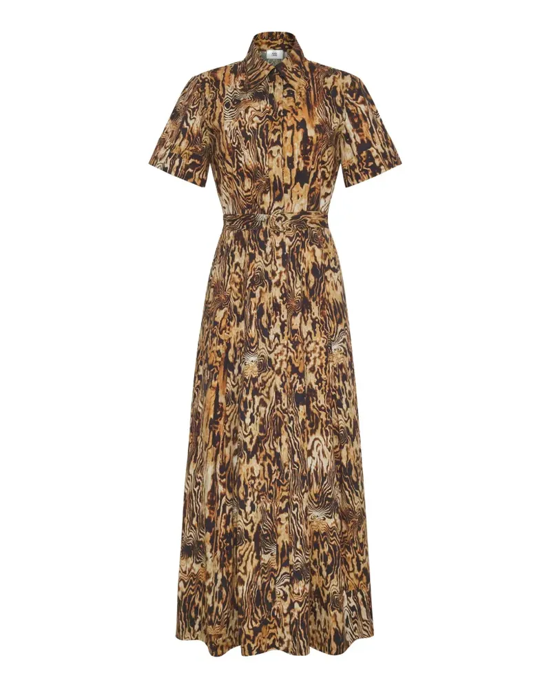 Adam Lippes Leighton Midikleid mit abstraktem Print - Braun Braun