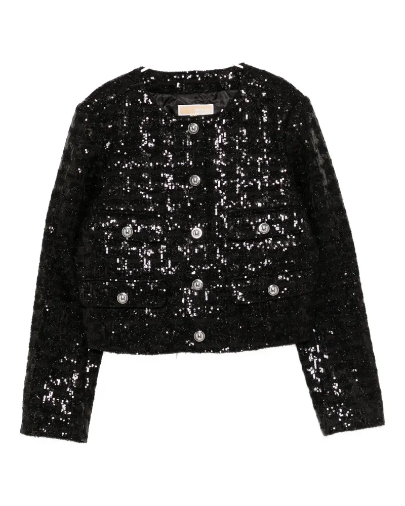 Michael Kors Tweed-Jacke mit Pailletten - Schwarz Schwarz