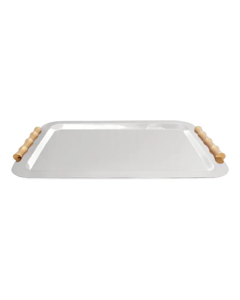 L’OBJET Große Bamboo Servierschale (56cm x 42cm) - Silber Silber