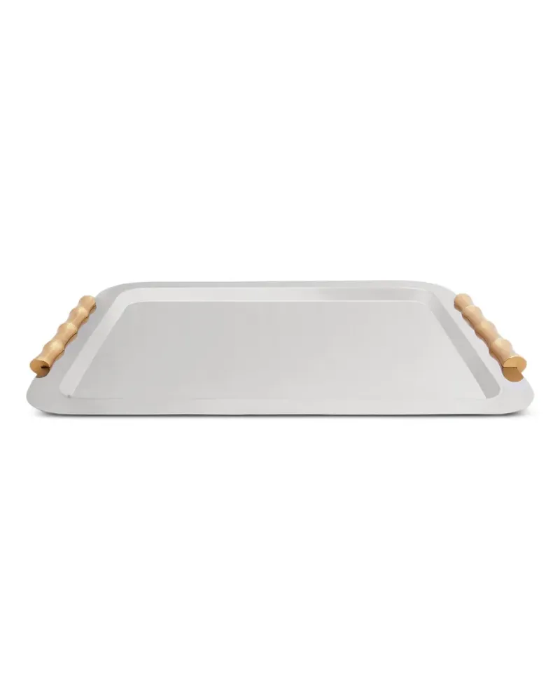 L’OBJET Große Bamboo Servierschale (56cm x 42cm) - Silber Silber