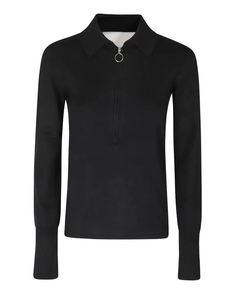 Semicouture Lalla cut-out quarter-zip polo shirt - Schwarz Schwarz