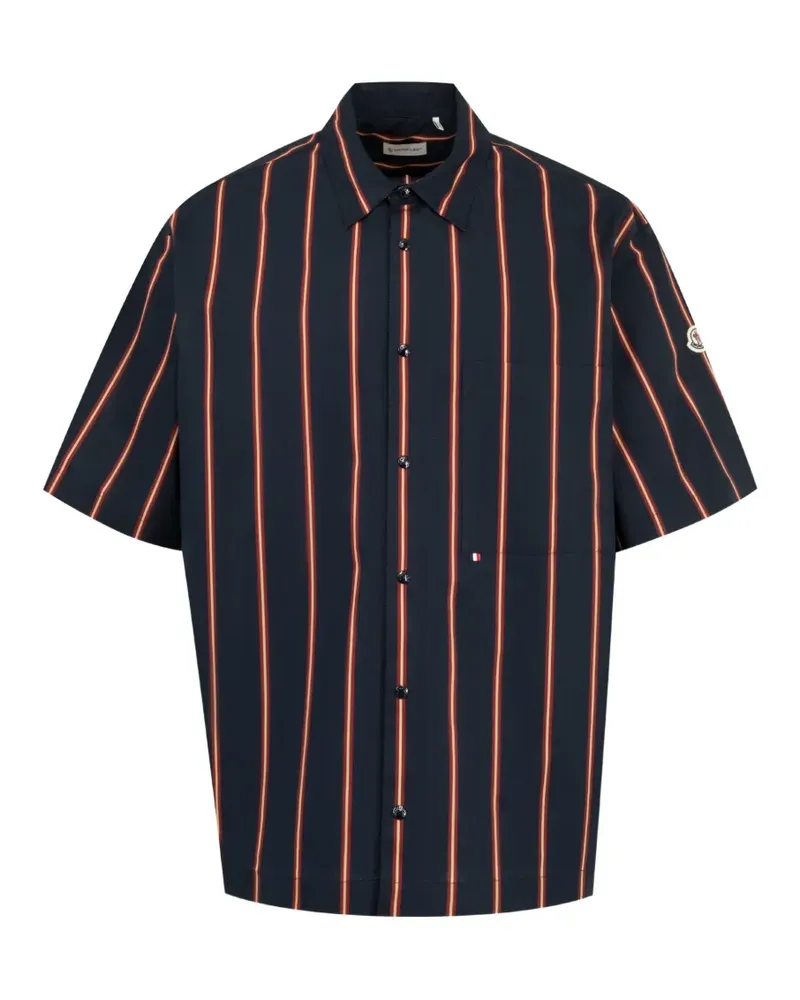 Moncler striped cotton short-sleeve shirt - Blau Blau