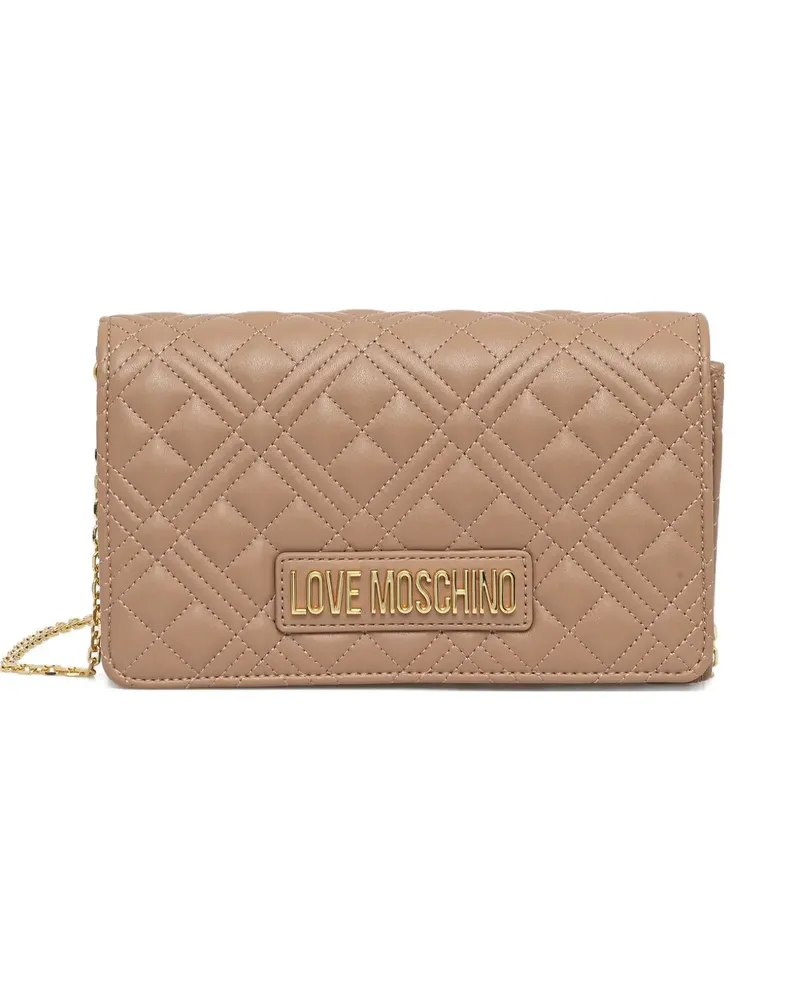 Moschino quilted-design chain-strap shoulder bag - Nude Nude