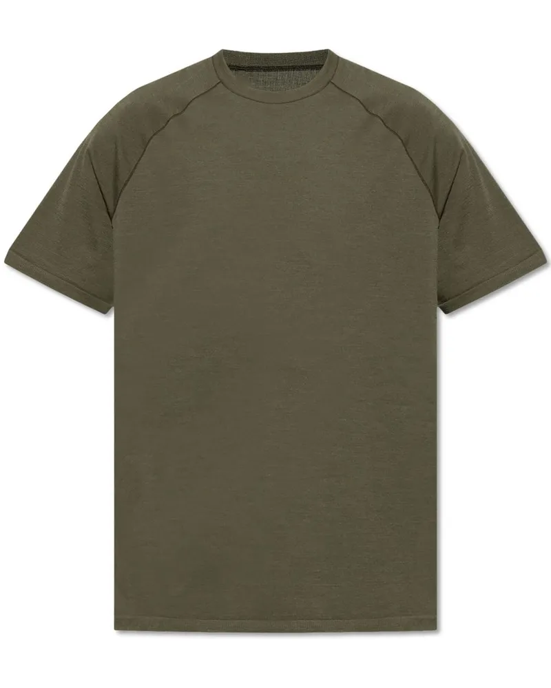 Y-3 T-Shirt mit Logo-Patch - Grün Grün