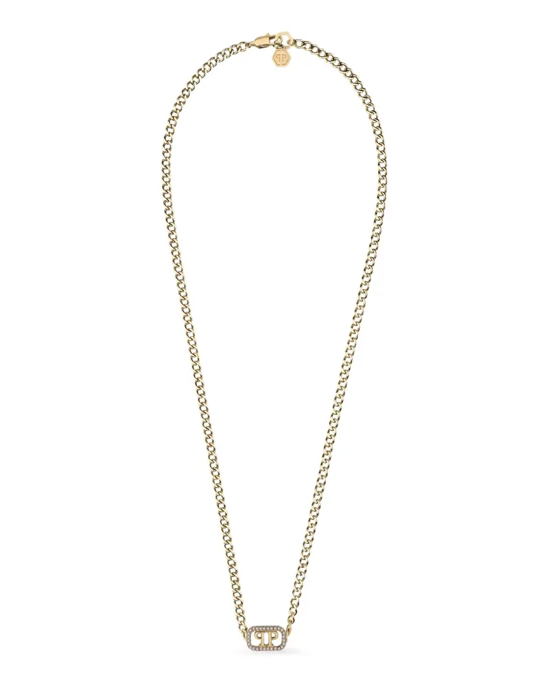 Philipp Plein crystal lettering necklace - Gold Gold