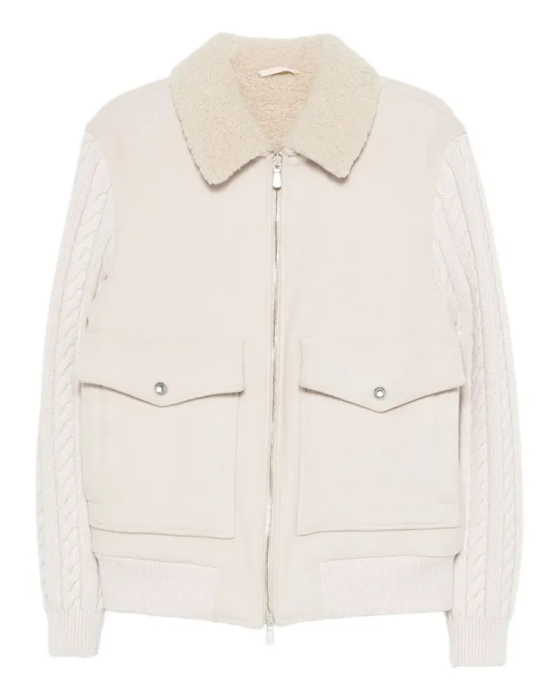 Eleventy Cardigan mit Zopfmuster - Nude Nude