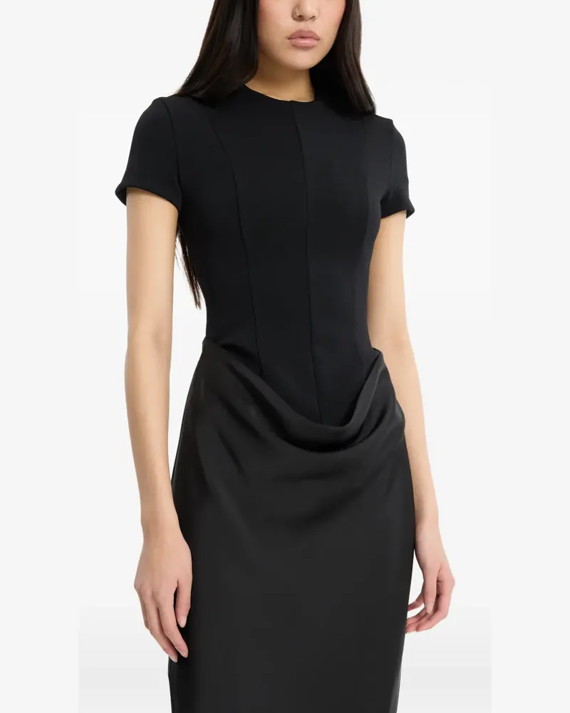 ROTATE Birger Christensen Drapiertes Maxikleid - Schwarz Schwarz