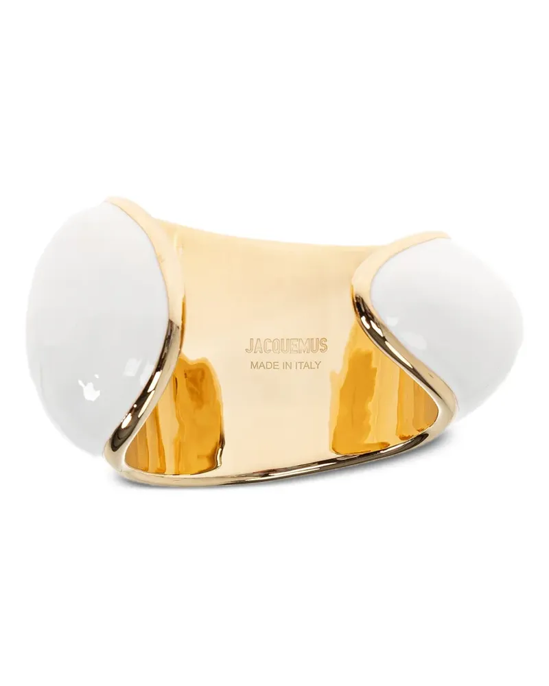 Jacquemus Raisin sculptural cuff bracelets - Weiß Weiß
