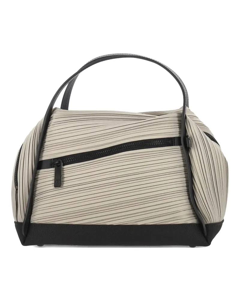 Issey Miyake pleated zip tote bag - Nude Nude
