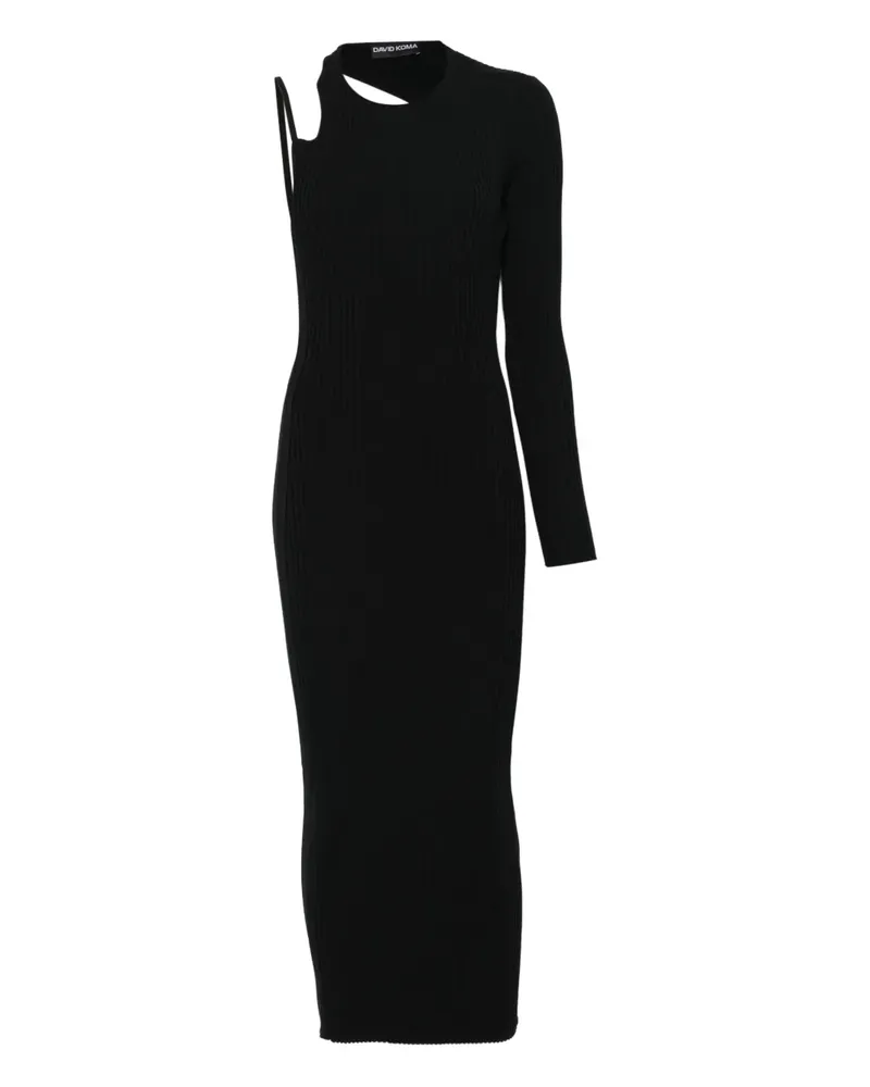 David Koma Midikleid mit Cut-Outs - Schwarz Schwarz