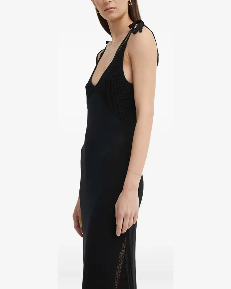 AERON tie-strap knit midi dress - Schwarz Schwarz
