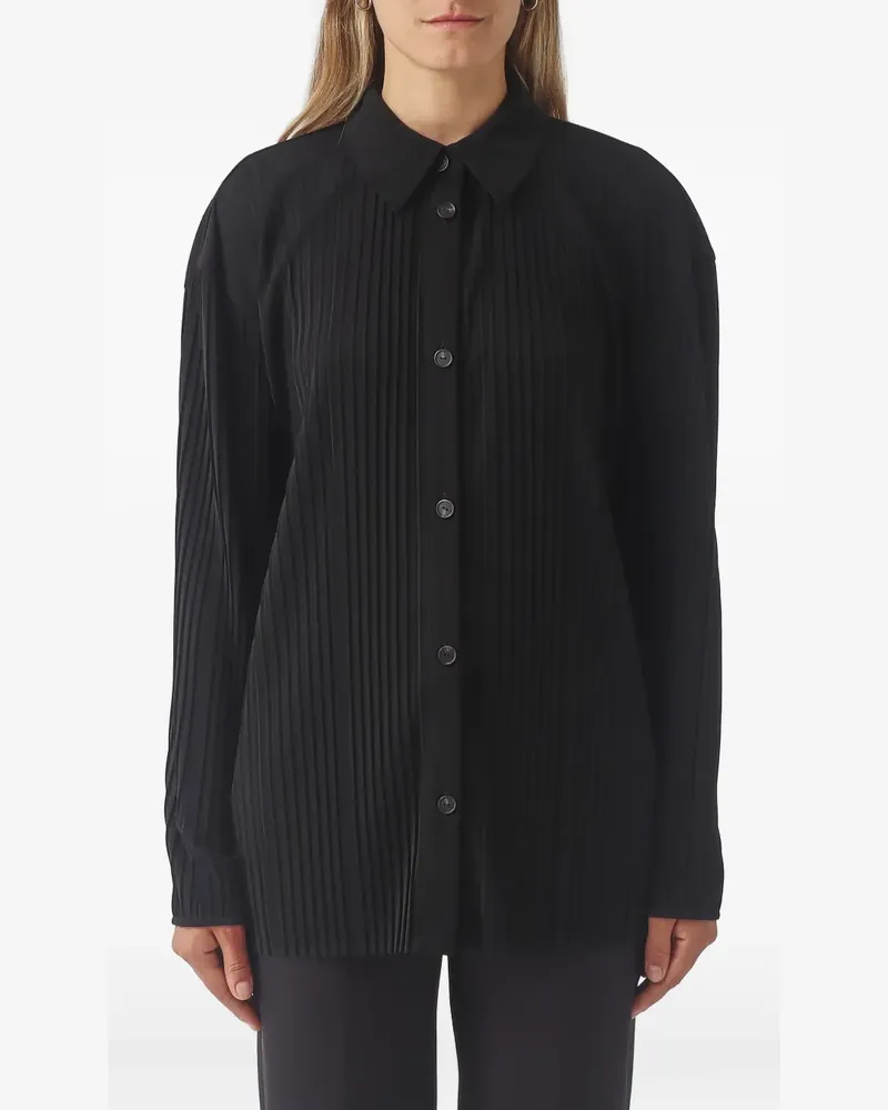 Max Mara pleated long-sleeve shirt - Schwarz Schwarz