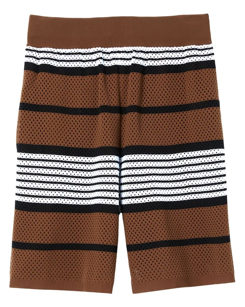 Burberry Gestreifte Bermudas mit Lochmuster - Braun Braun