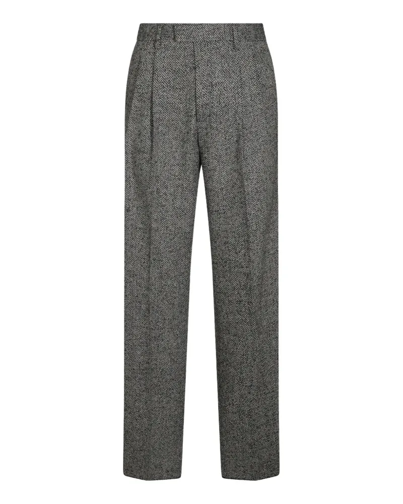LARDINI Hose mit Fischgrätenmuster - Grau Grau