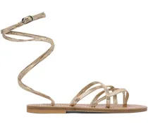 Riemchensandalen aus Leder - Nude