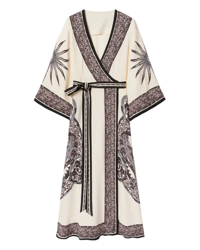 La DoubleJ Maxikleid in Wickeloptik - Grau Grau